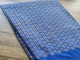 Blue Golden Geometric Foil Printed Cotton Fabric