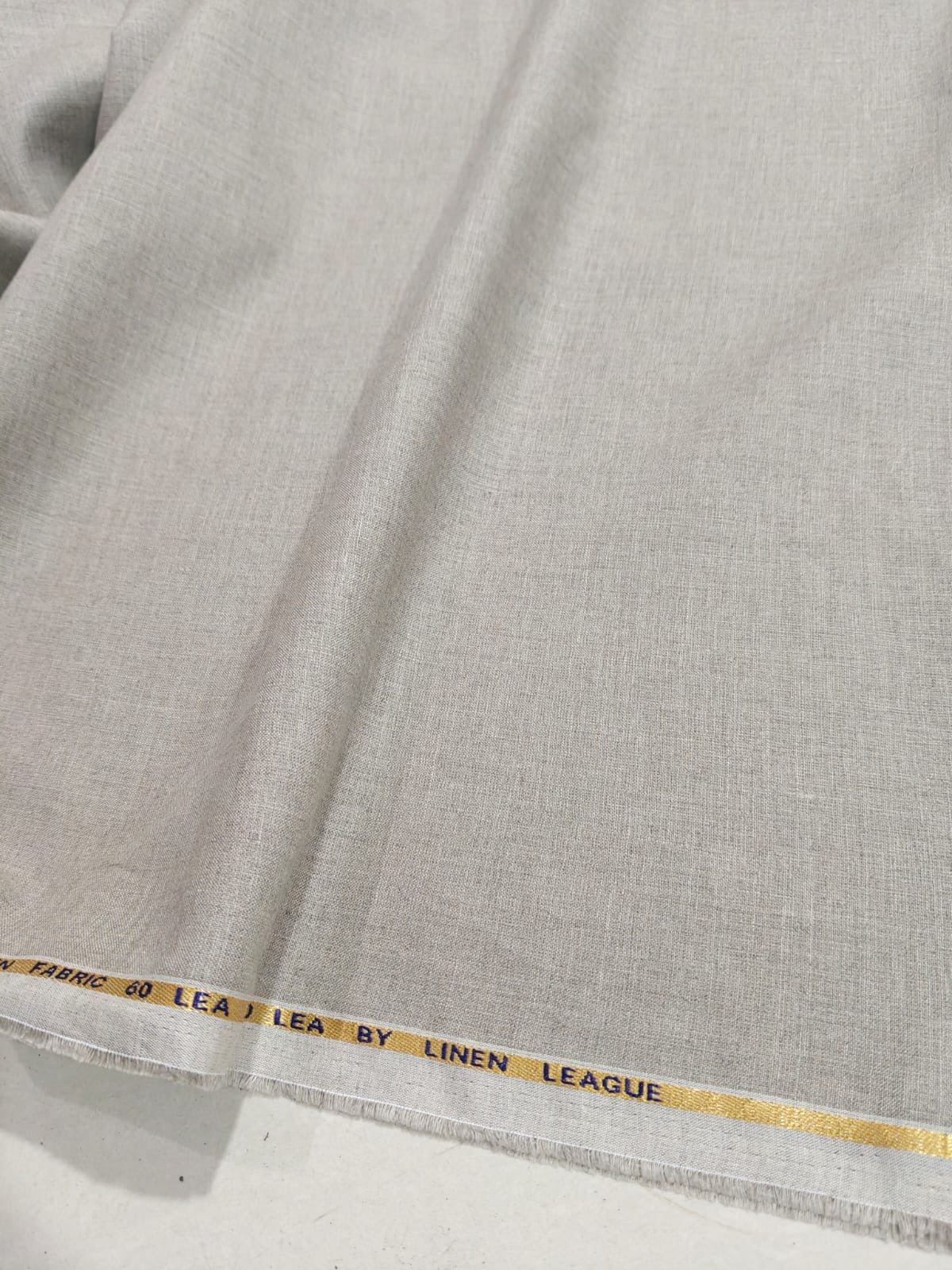 Premium Natural Grey 100%Pure Linen 60 Lea Fabric (0% Cotton)