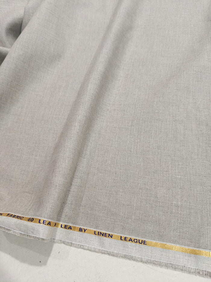 Premium Natural Grey 100%Pure Linen 60 Lea Fabric (0% Cotton)