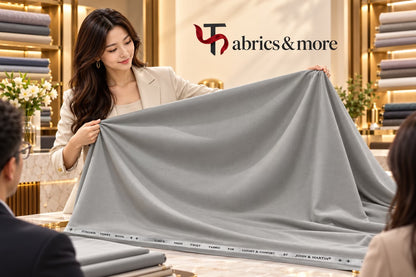 Imported Korean  SILKY Terry Wool by Johan & Martin – Wrinkle-Free Premium COOL-GREY  Suiting Fabric