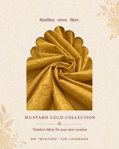 Mustard Gold Chanderi Fabric – Elegant Traditional Dress Material