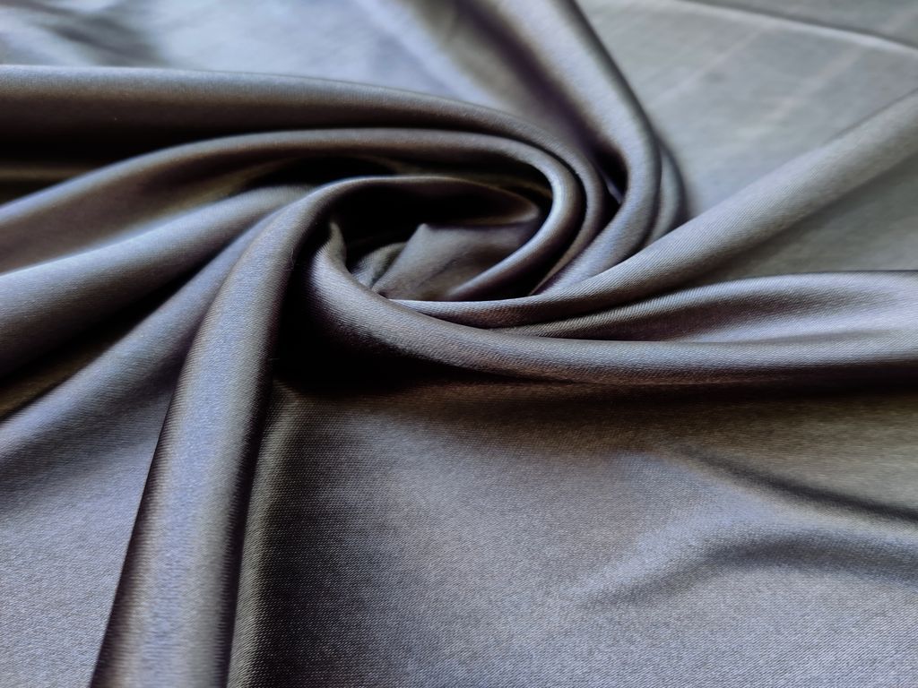 Charcoal Gray Plain Japanese Satin Fabric