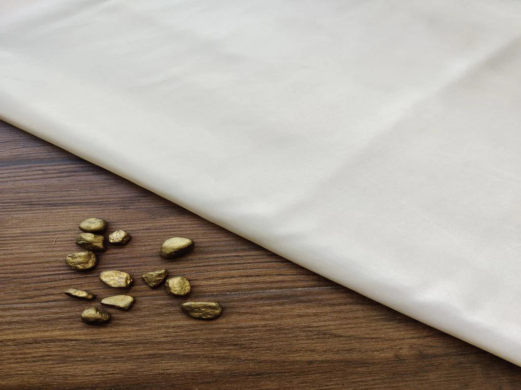 Cream Plain Japanese Satin Fabric