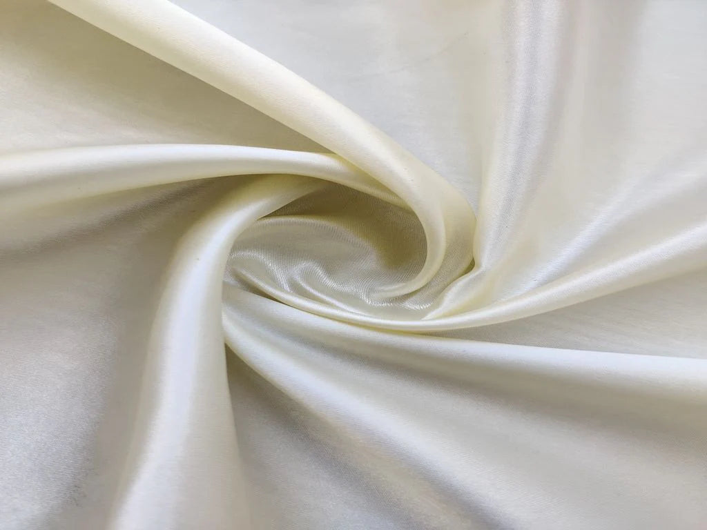 Cream Plain Japanese Satin Fabric