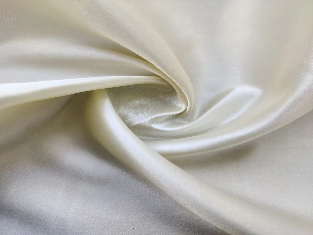 Cream Plain Japanese Satin Fabric