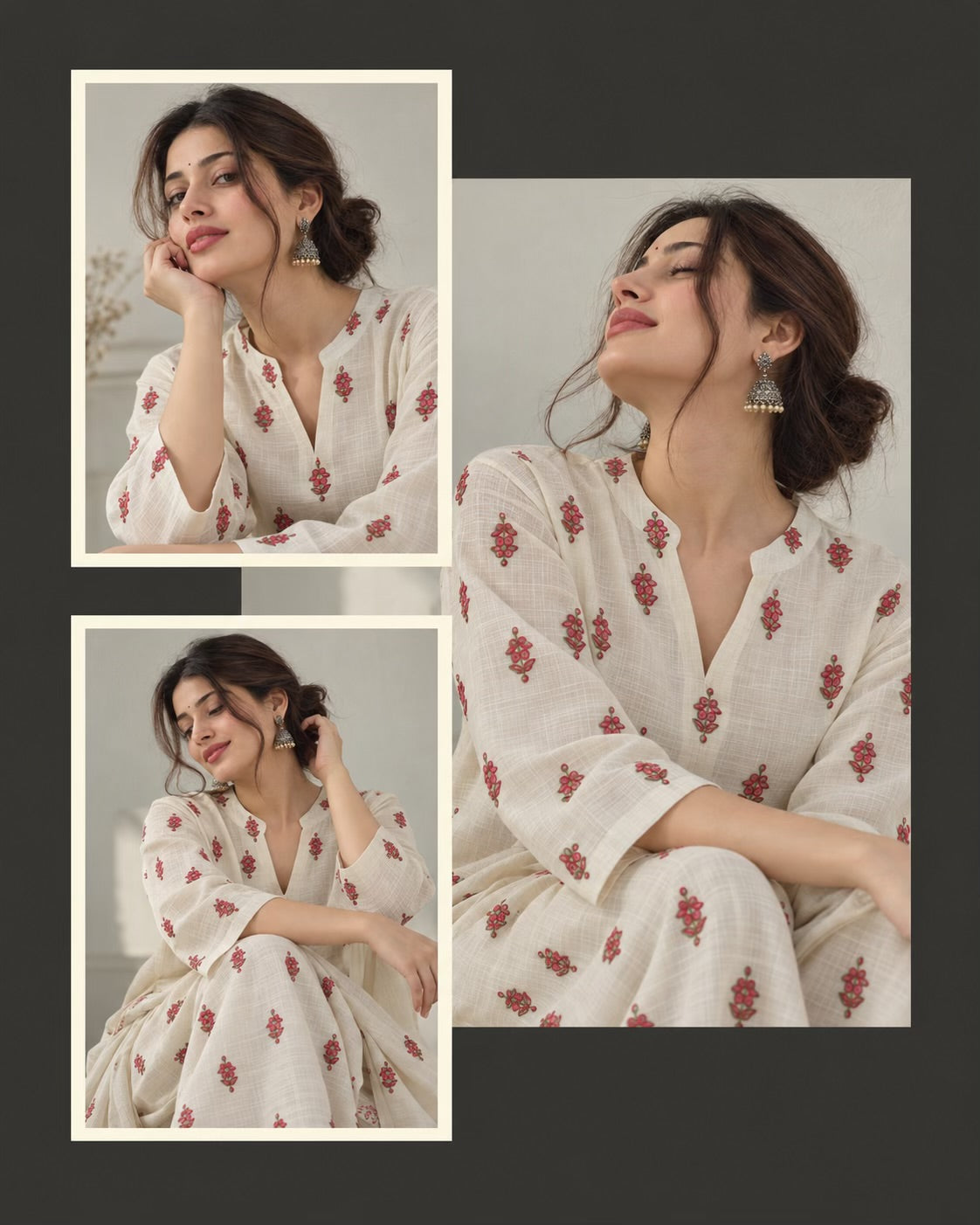 Printed Chanderi Fabric with Floral Motifs
