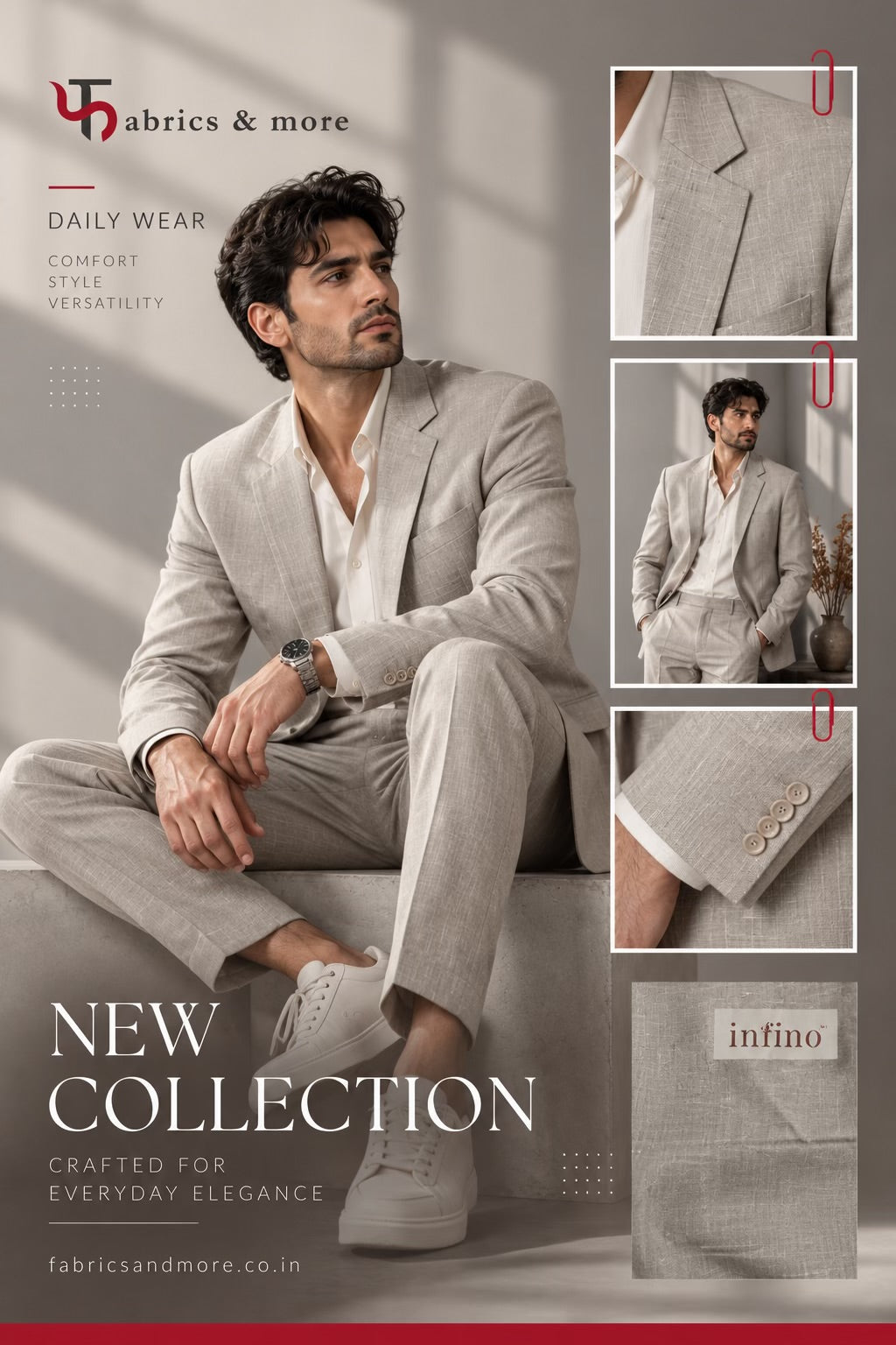 40 Lea Imported Linen Fabric by Infino – Premium Suiting & Cordset Fabric