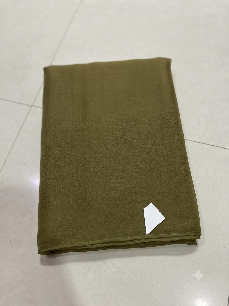 Olive Green Mul Cotton Fabric | Soft Breathable