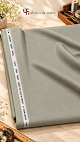 Imported Korean Terry Wool by Johan & Martin – Wrinkle-Free Premium SAGE GREY Suiting Fabric