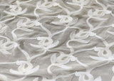 White Floral Kashmiri Work Embroidered Dyeable Georgette Fabric