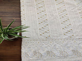 White Floral Lakhnawi Embroidered Dyeable Georgette Fabric