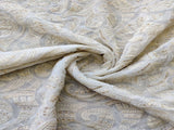 Off White Abstract Lakhnawi Dyeable Georgette Fabric with Glitter Sequins
