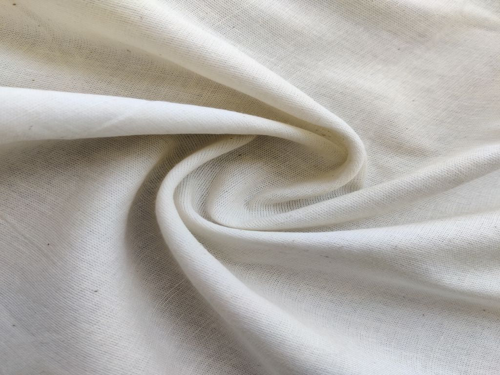 Off White Plain Dyeable Cotton Fabric