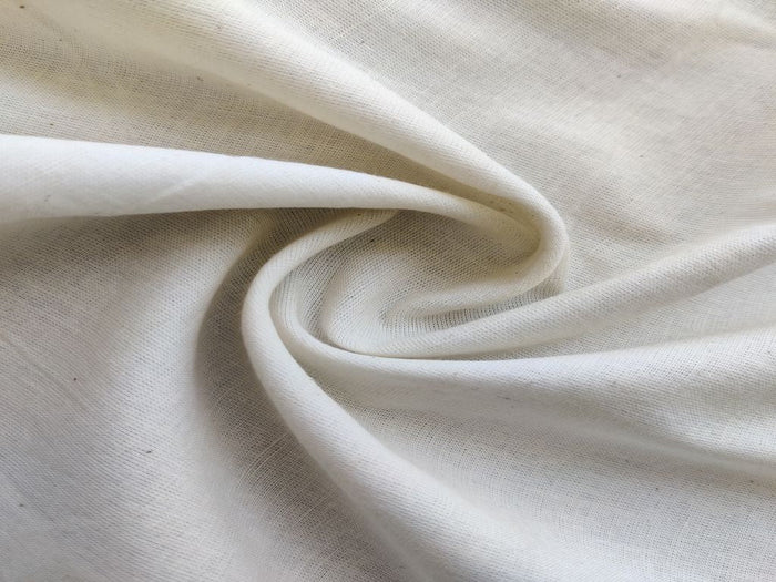 Off White Plain Dyeable Cotton Fabric