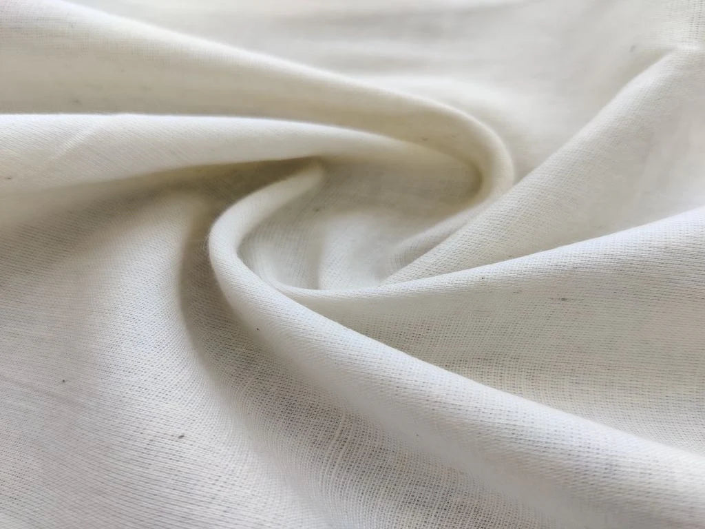 Off White Plain Dyeable Cotton Fabric