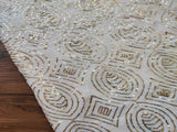 White Sequins Geometric Embroidered Dyeable Pure Georgette Fabric