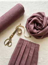 Dusty Mauve Wine Spun Polyester Slub Fabric