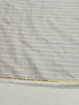 Premium Natural Grey 100%Pure Linen 60 Lea Fabric with White Stripes (0% Cotton)