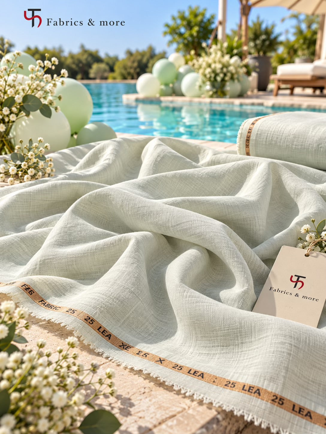25 Lea 100% Pure Linen Fabric – Premium Light Pastel Green Linen for Elegant Creations for Blazers, Jackets and Pants (25 Lea) (0% Cotton)