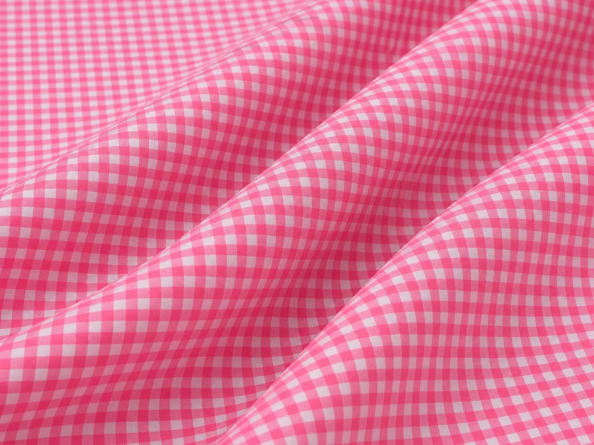 Pink & White Checked Spun Fabric