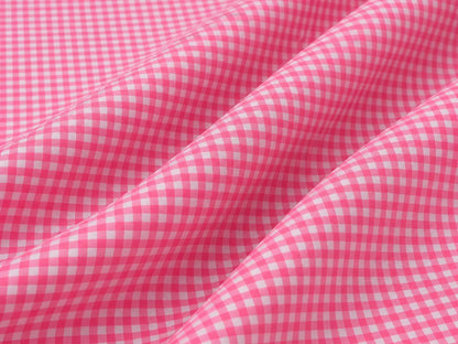 Pink & White Checked Spun Fabric