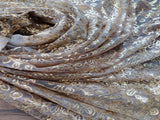 Golden Floral Sequins Heavy Embellished Net Fabric