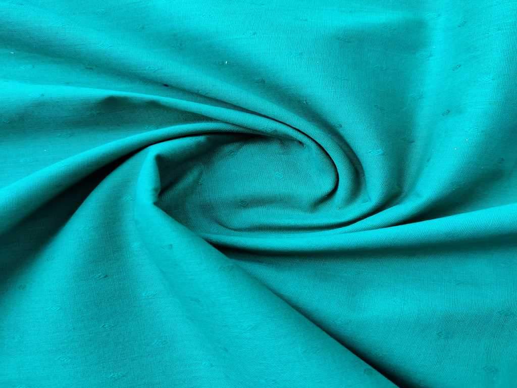 Green Self Weaved Plain Cotton Fabric