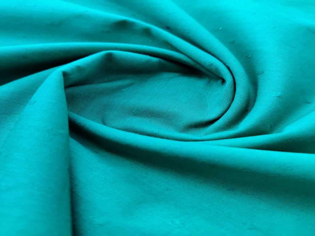 Green Self Weaved Plain Cotton Fabric