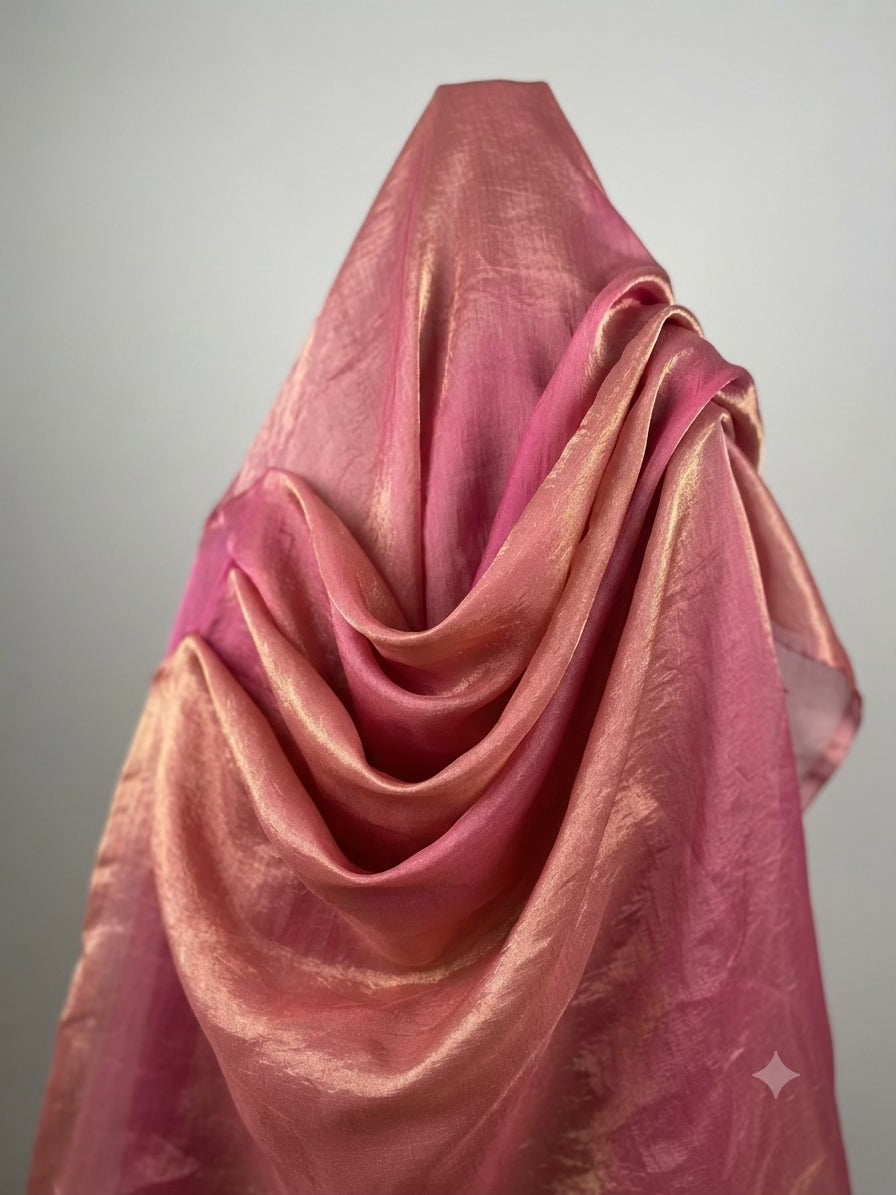 Radiant Rose Gold Fandy/ Metallic Blend Fancy Fabric