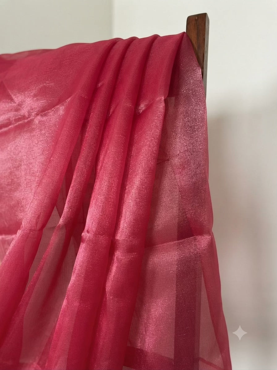 Elegant Raspberry Rose Silicone Net Fancy Fabric