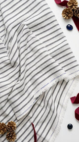Classic Monochrome Striped Premium Cotton Linen Fabric – Fabrics & More