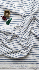 Classic Blue Striped Premium Cotton Linen Fabric – Fabrics & More