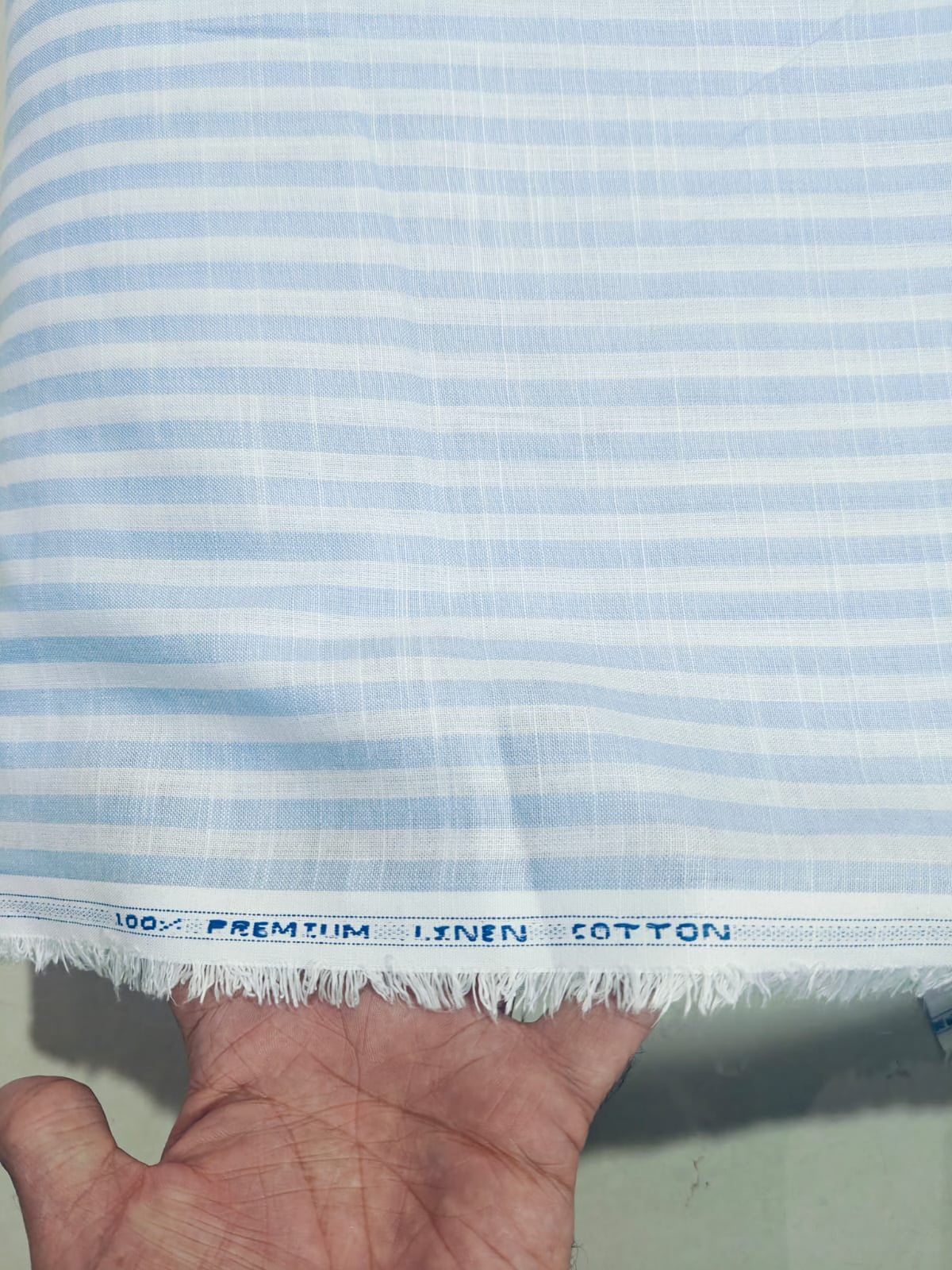 Sky Stripe  Premium Cotton-Linen Fabric
