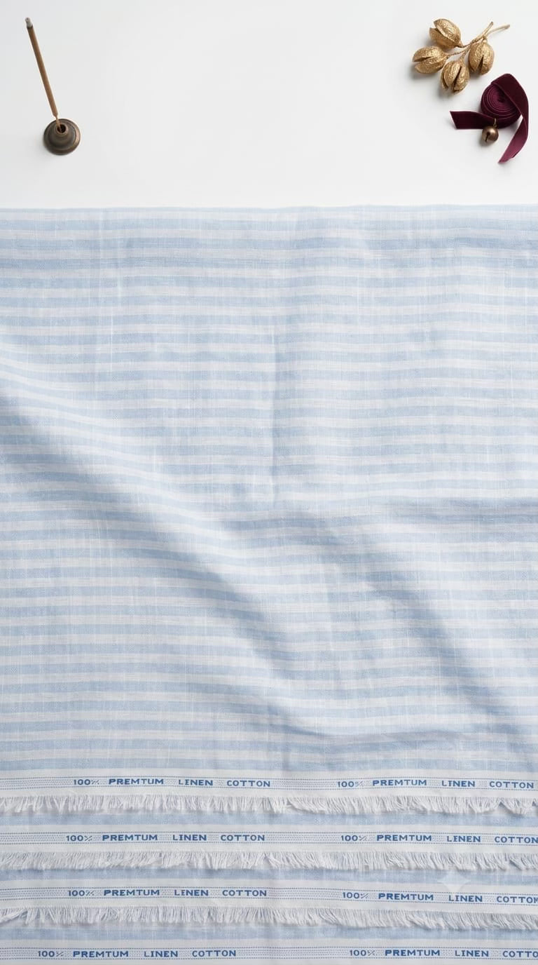 Sky Stripe  Premium Cotton-Linen Fabric