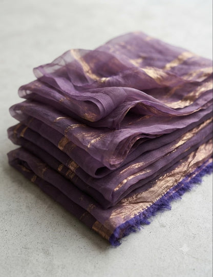 Luxurious Purple & Gold Crushed Fendi Fabric