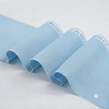 Sky Blue Luxury Canvas Cotton Linen Collection Fabric - draped to show fall and sheen
