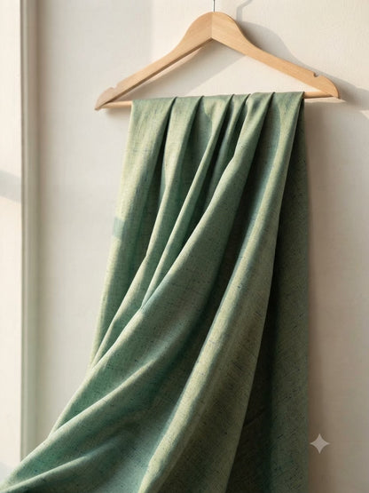 Green Teal Dual Tone Spun Polyester Slub Fabric