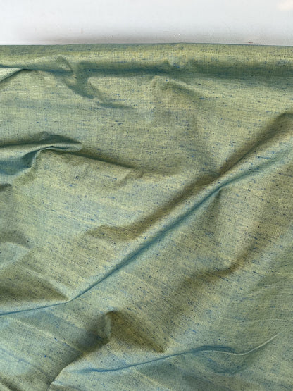 Green Teal Dual Tone Spun Polyester Slub Fabric
