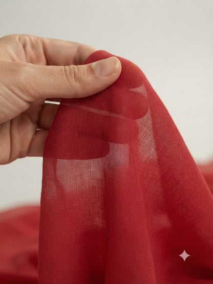Cherry Red Cotton Lining Fabric: Soft, Breathable Dress Lining