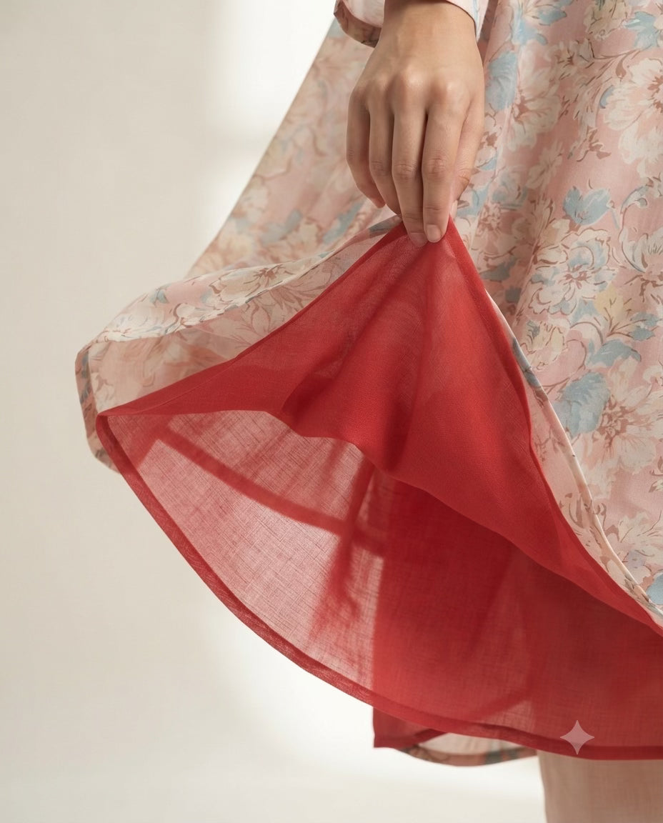 Cherry Red Cotton Lining Fabric: Soft, Breathable Dress Lining