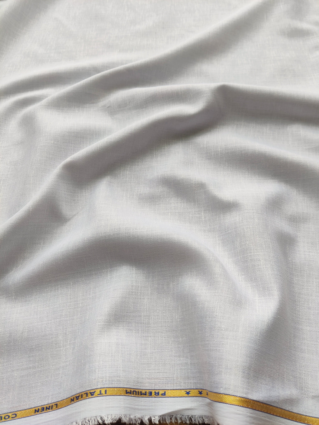 White Premium 60lea Italian Cotton Linen Fabric