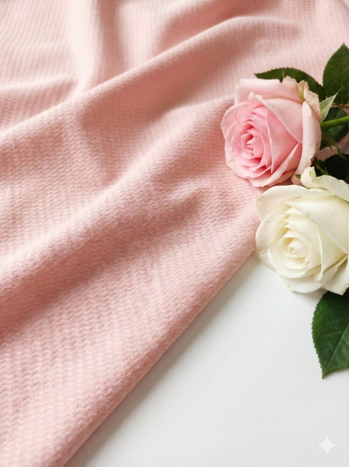 Pastel  Pink Premium Self weaved Shirting Fabric