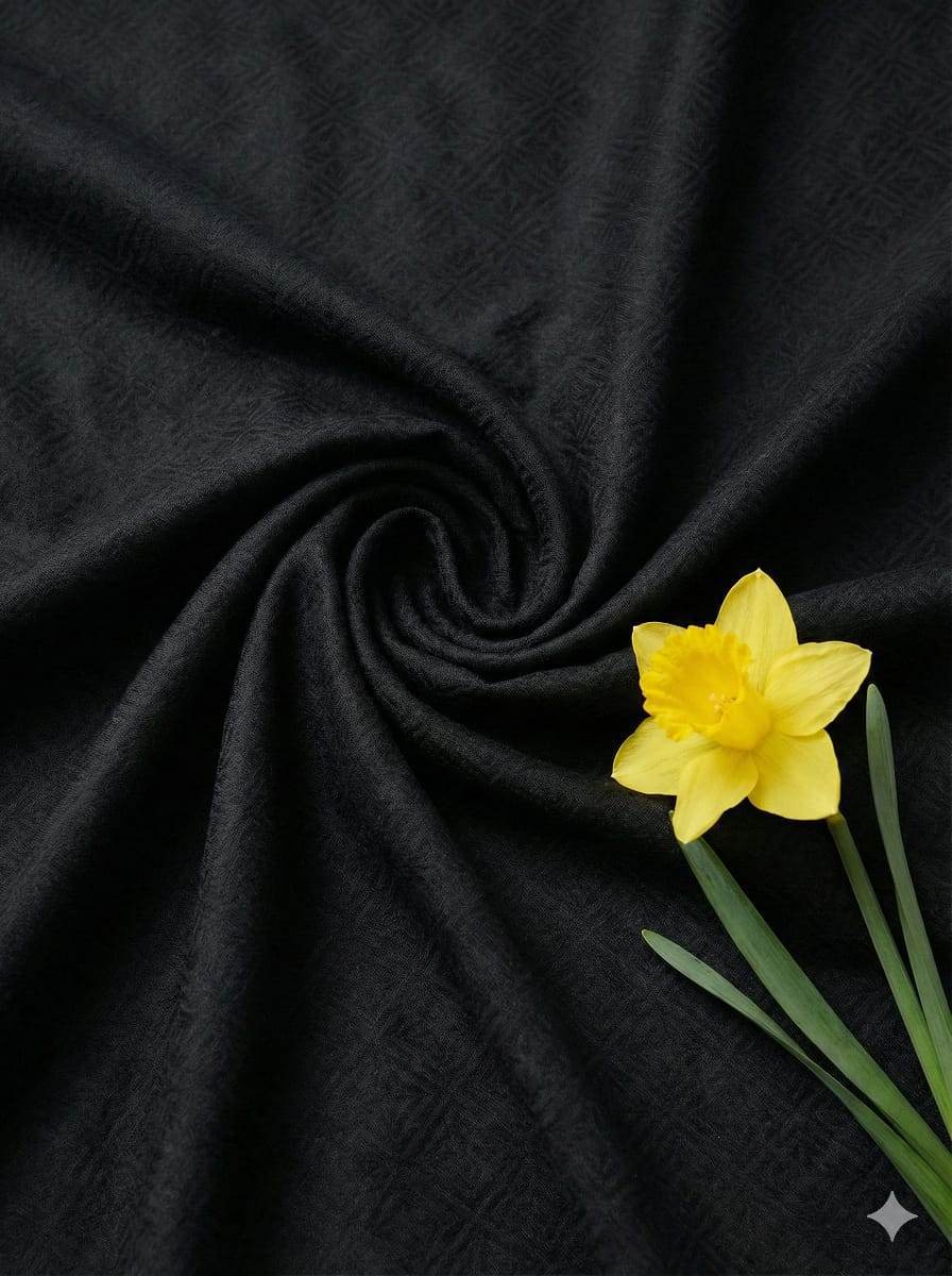 Black Self-Weaved Superfine Giza Cotton Shirting Fabric(1)
