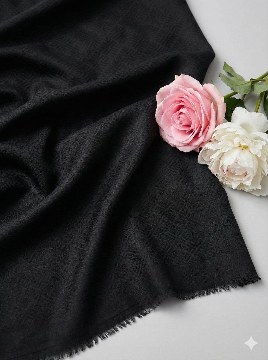 Black Self-Weaved Superfine Giza Cotton Shirting Fabric(1)
