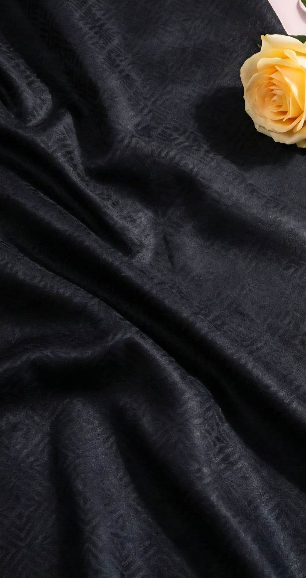 Black Self-Weaved Superfine Giza Cotton Shirting Fabric(1)