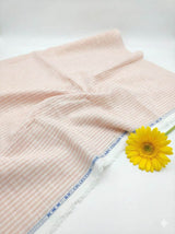 Peach-ish pink Horizontal striped Cotton Linen (60 lea)