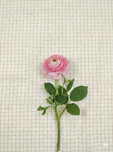 Off white Cotton Linen with Khakee Checks(60 Lea)
