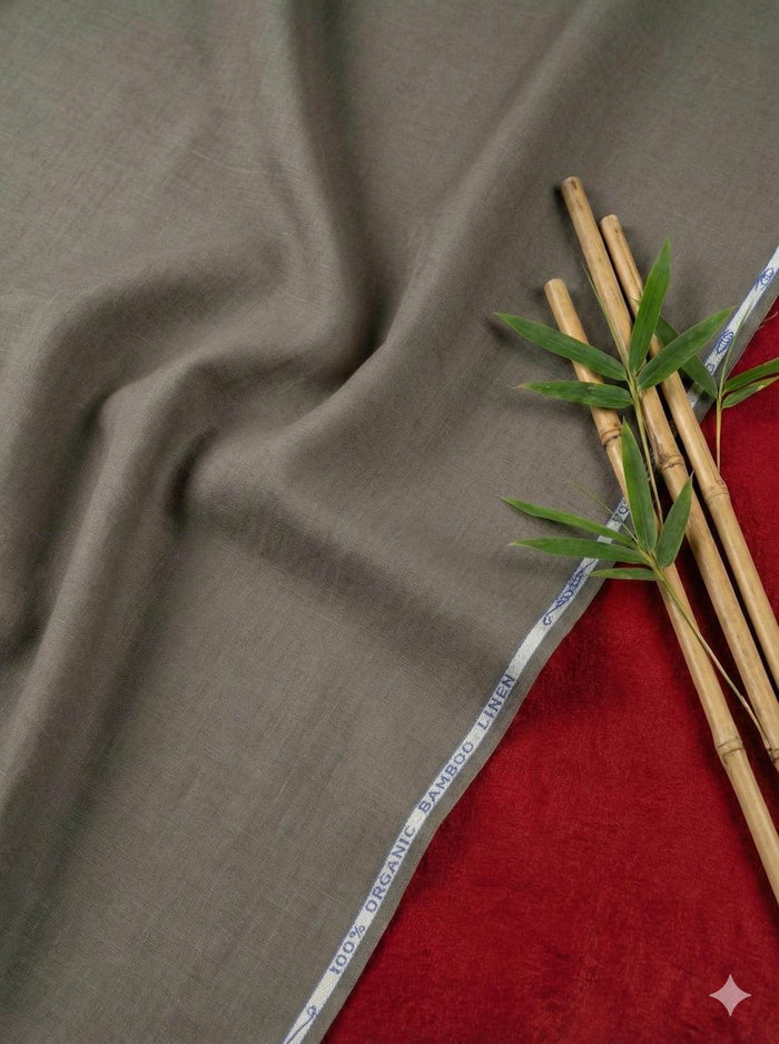 Mocha Brown 100% Organic Bamboo Cotton Linen Fabric