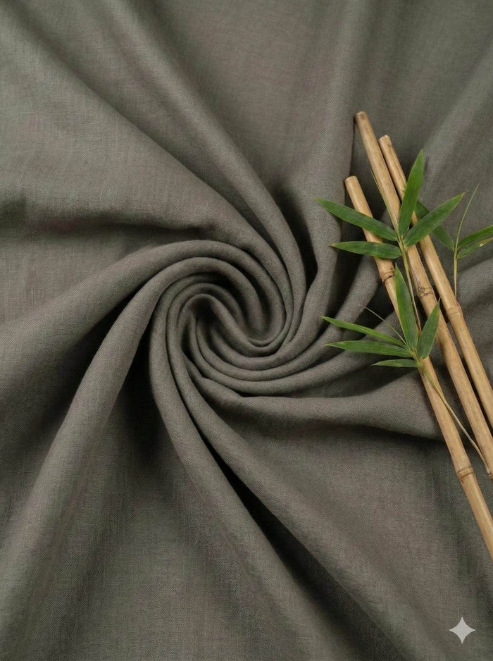 Mocha Brown 100% Organic Bamboo Cotton Linen Fabric