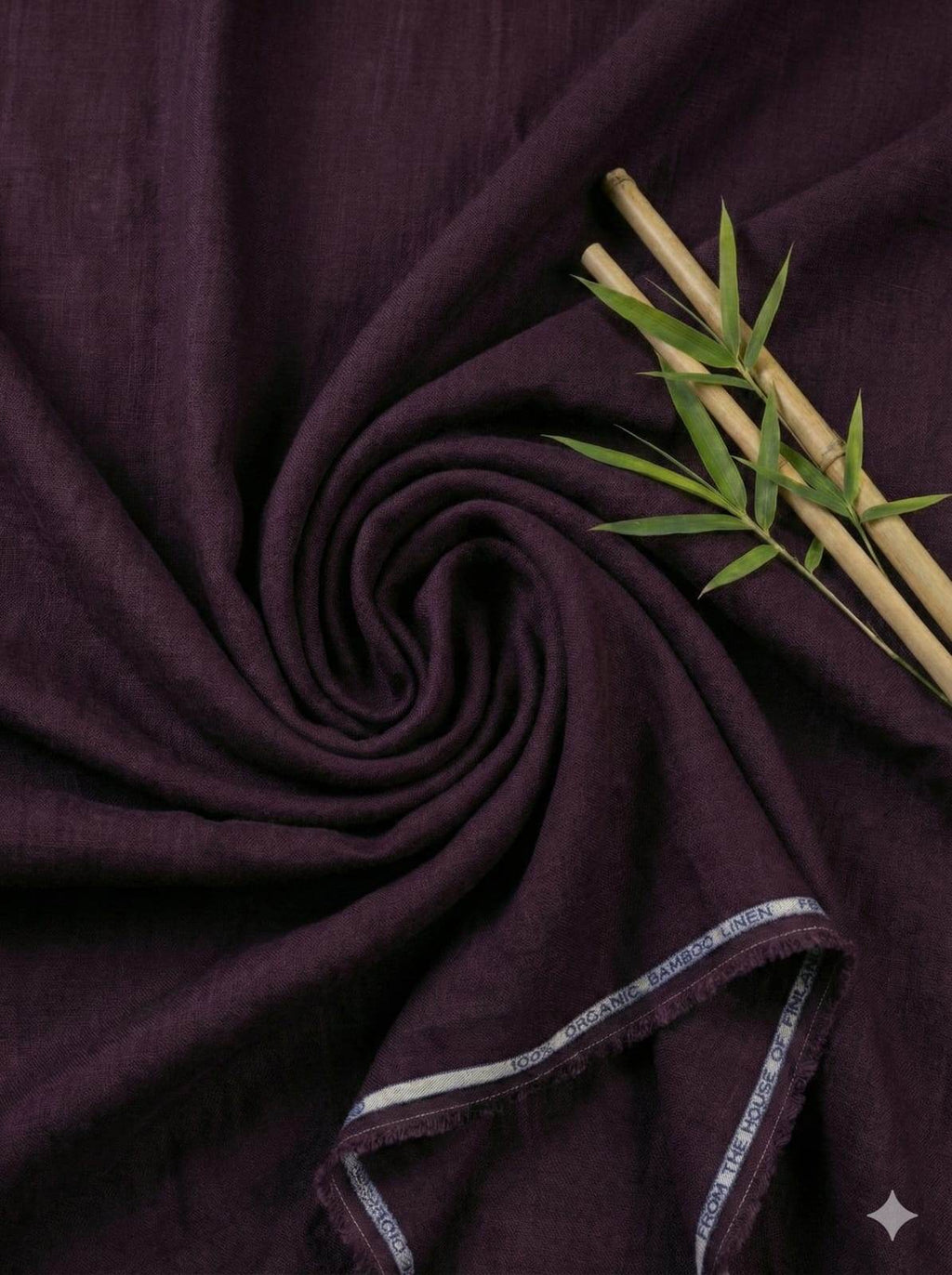 Burgundy Maroon 100% Organic Bamboo Cotton Linen Fabric